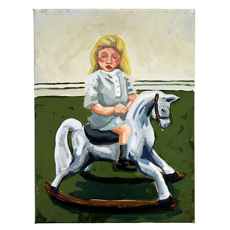 "The Rider" Acrylic Painting - Gayle Latuszek
