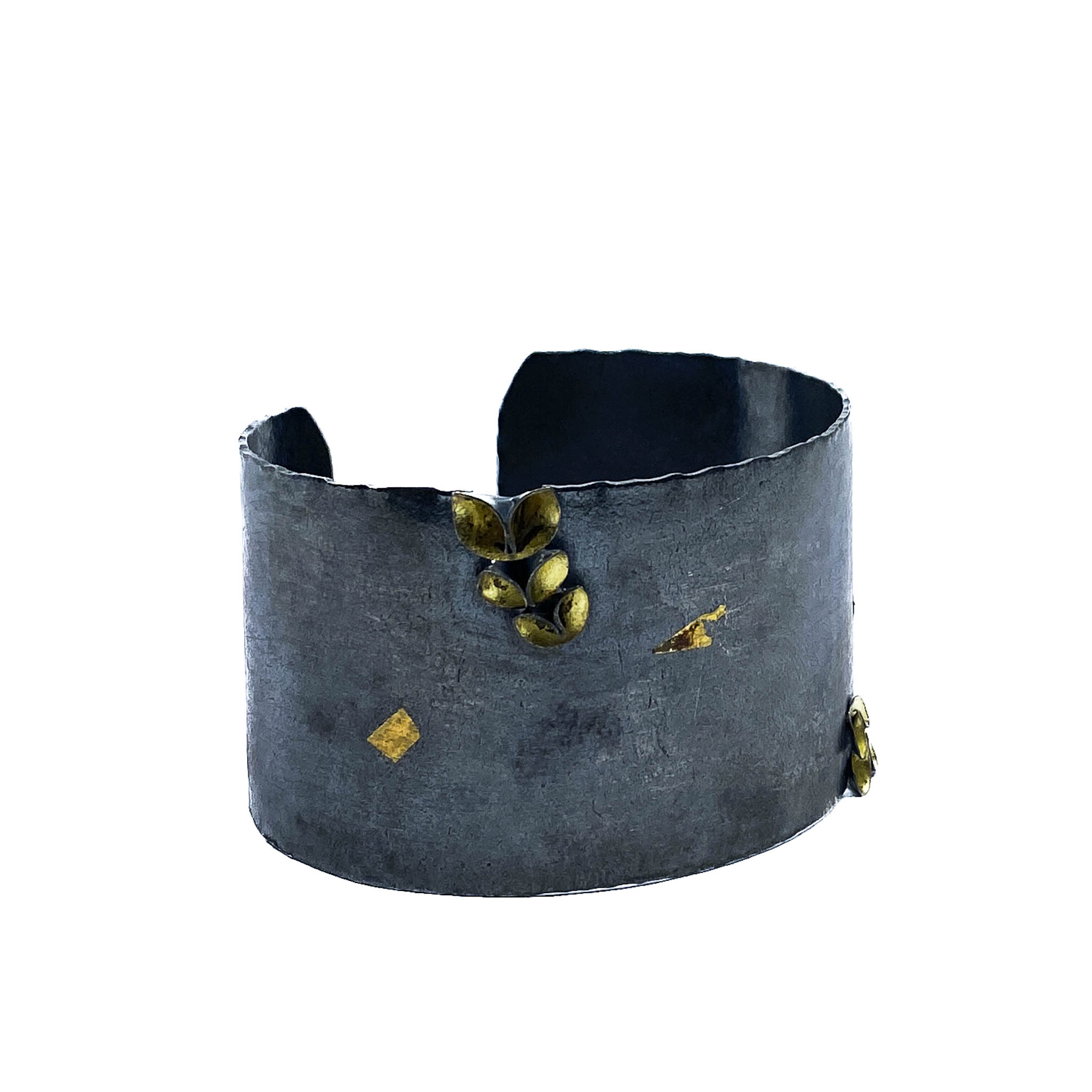 Sterling Silver & Gold Leaf Cuff - Sadie Wang