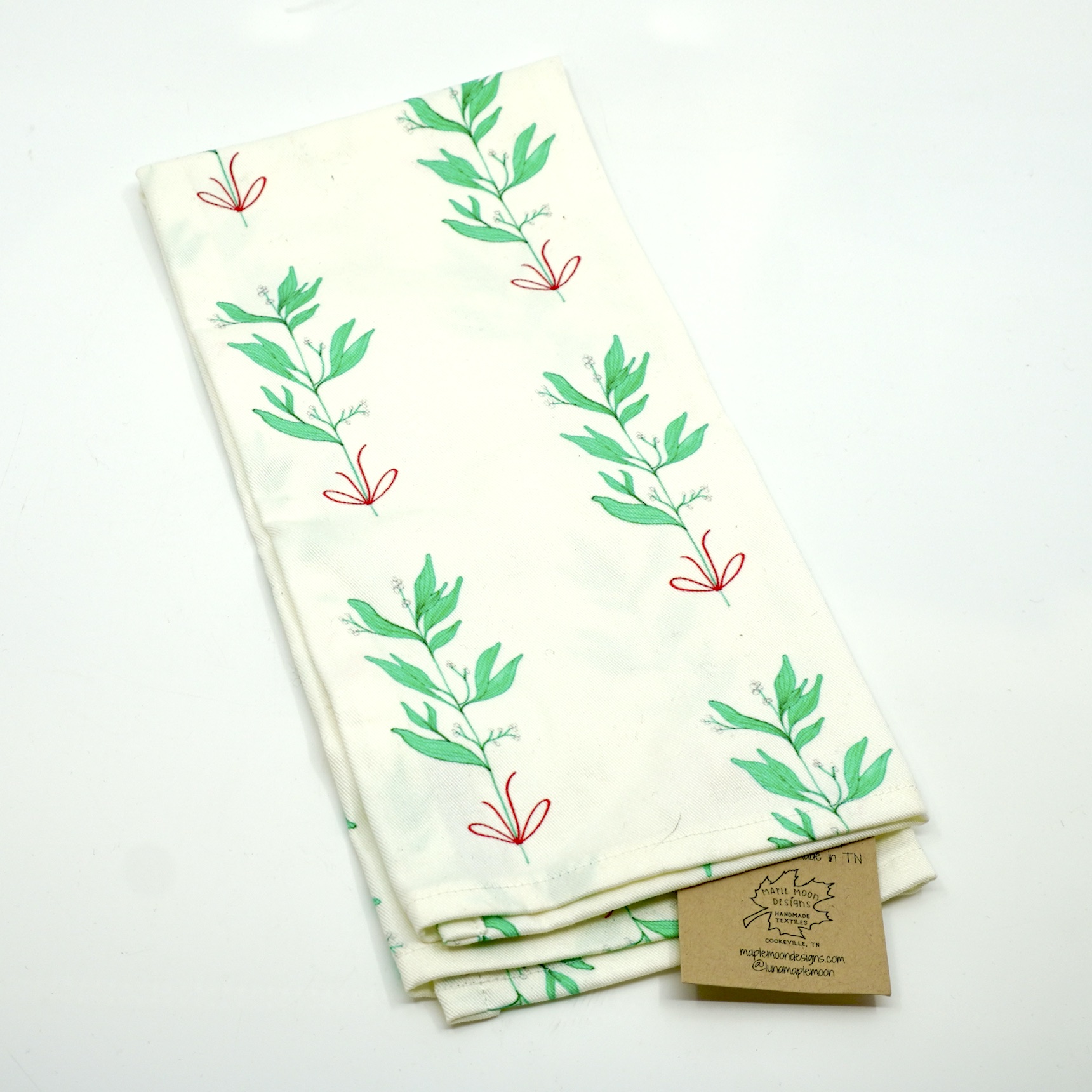 Maple Moon Designs - Mistletoe Tea Towel