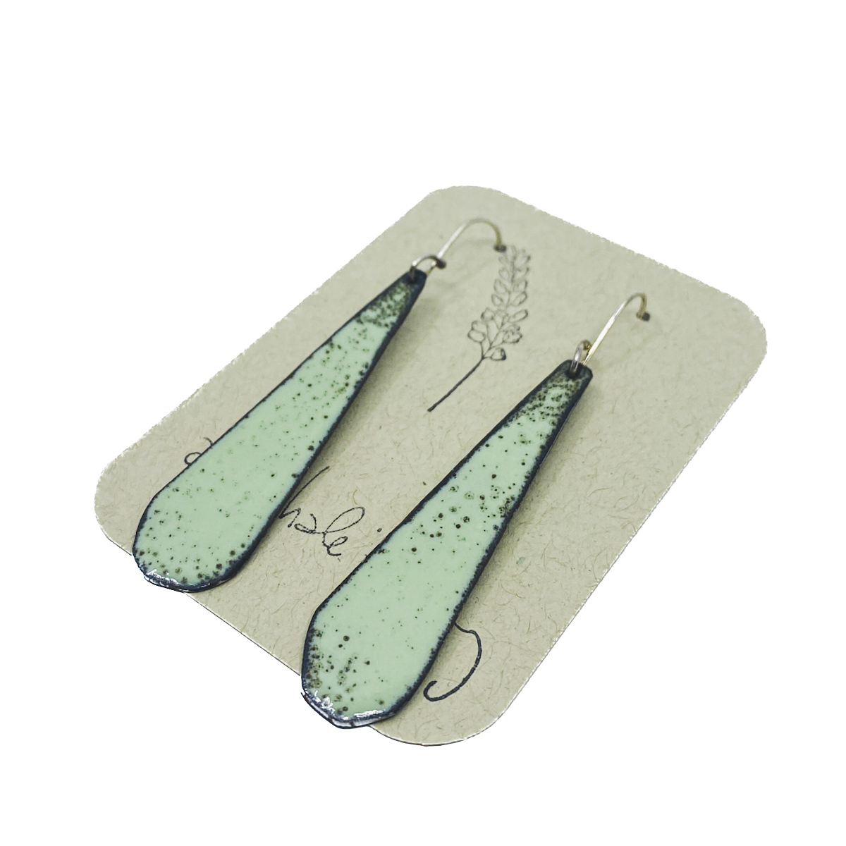 Enamel Earrings, Seafoam Green - April Hale