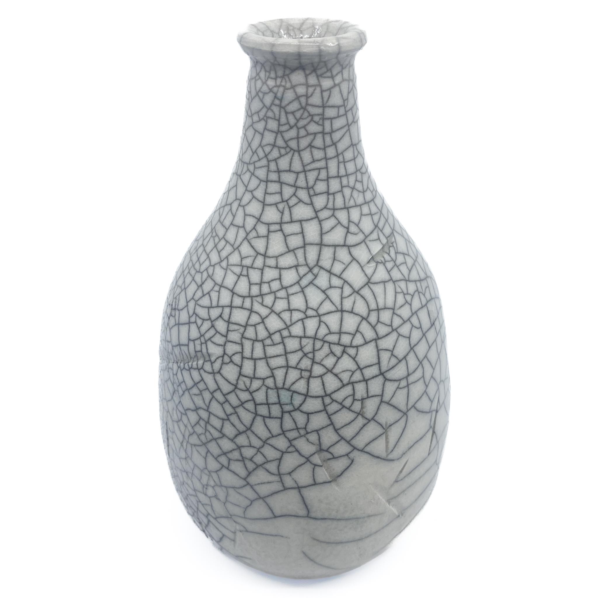 Raku Vase, Crackle - Nautilus Pottery