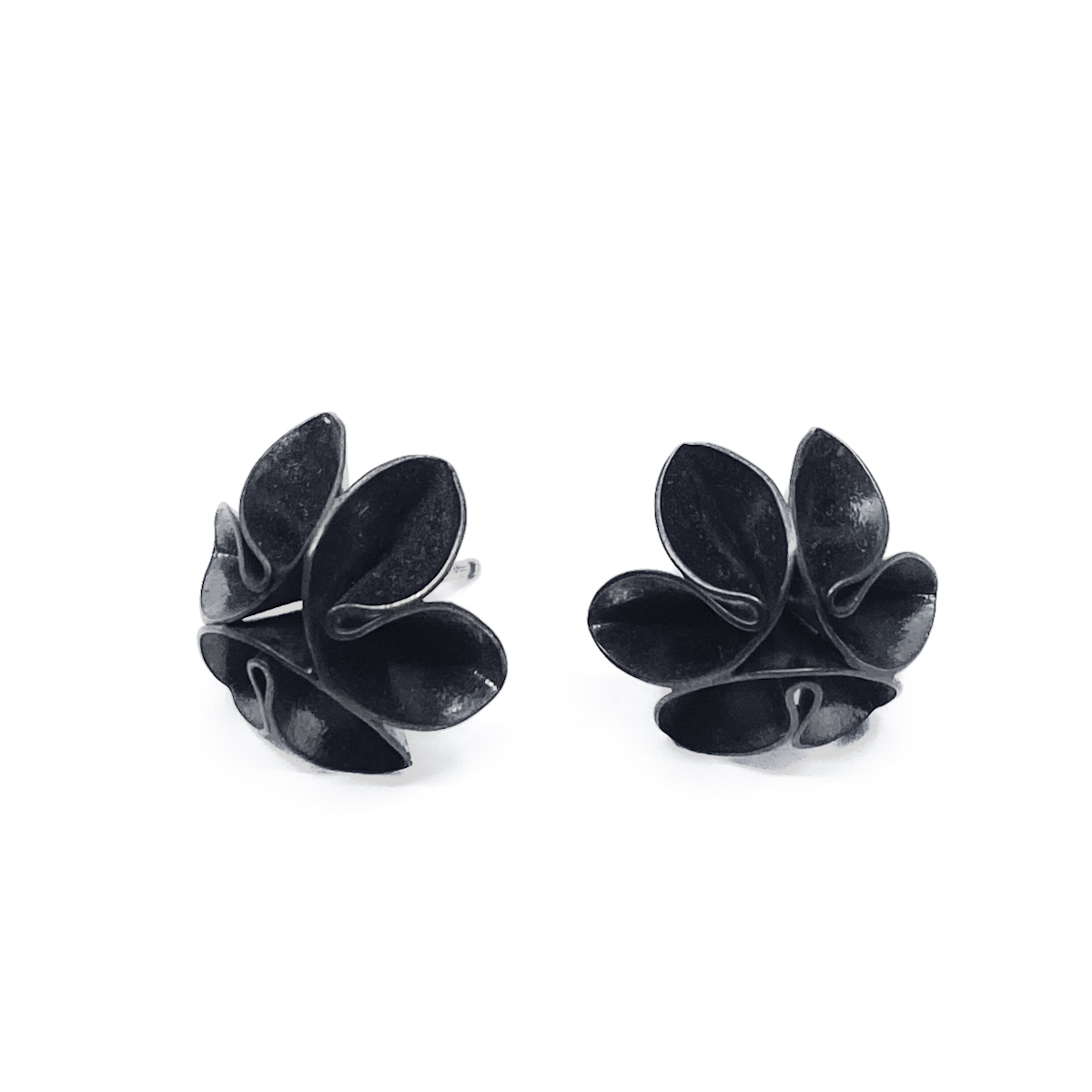 Sterling Silver Studs, Folded Leaf - Sadie Wang