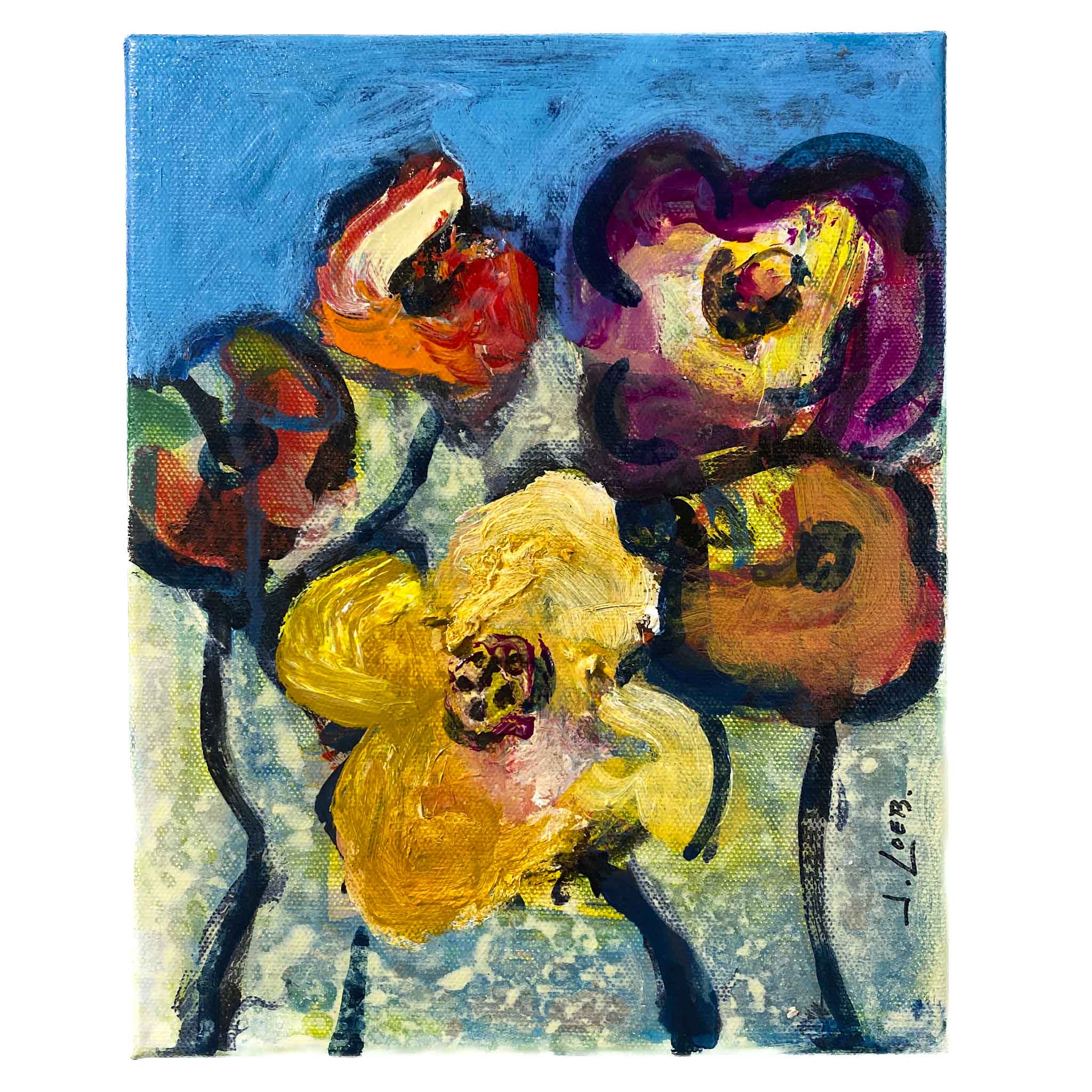 "Morning Flowers" Oil Painting - Jack Loeb