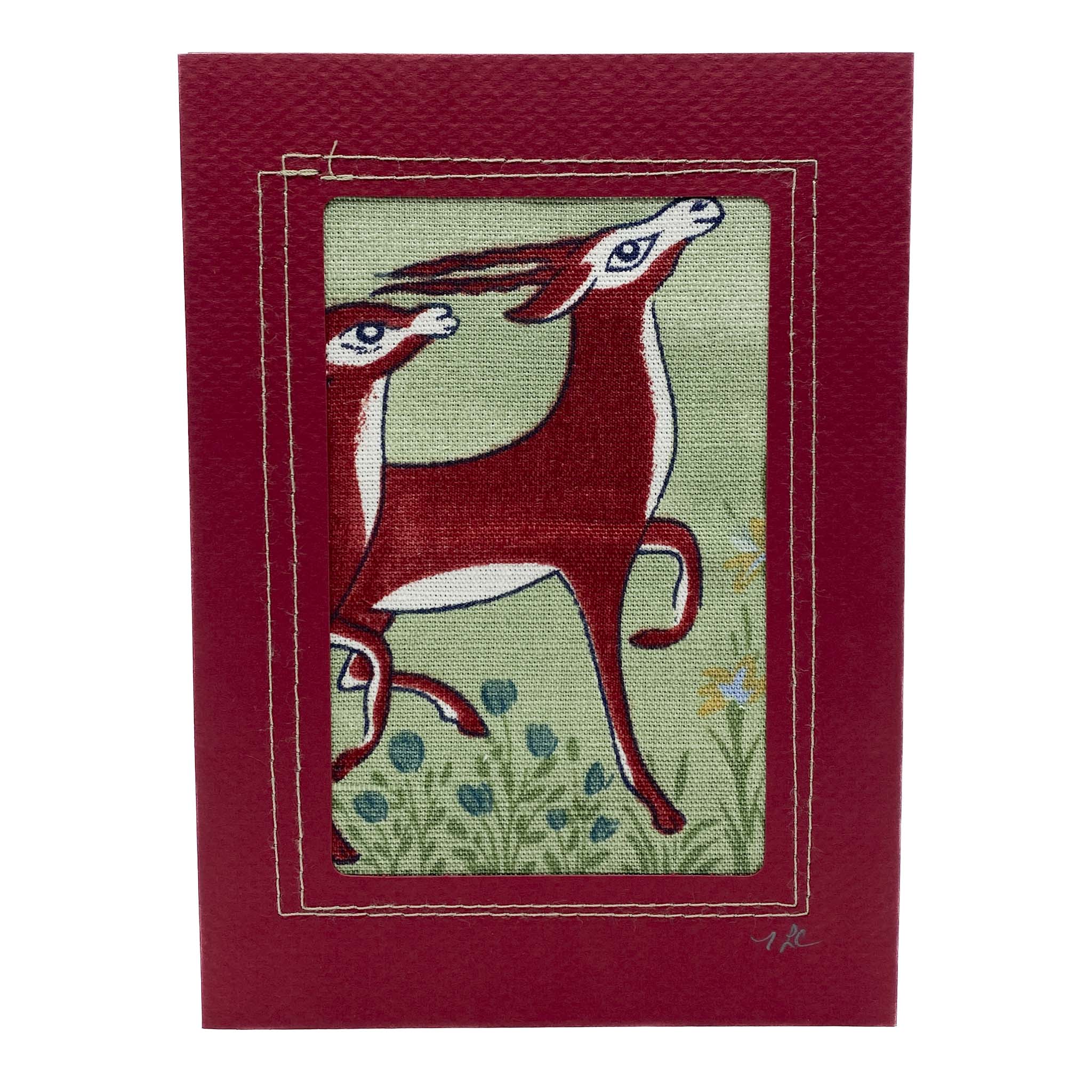 Hand Sewn Card, Antelope - Twyla L. Clark