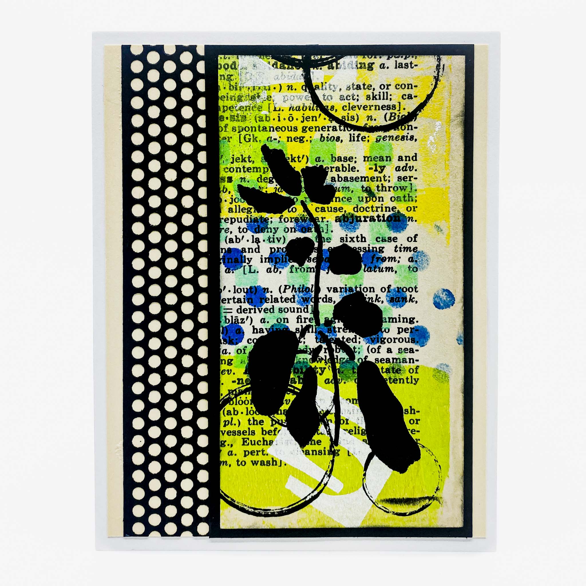 Mixed Media Card, Black&Yellow - Kathryn Faille