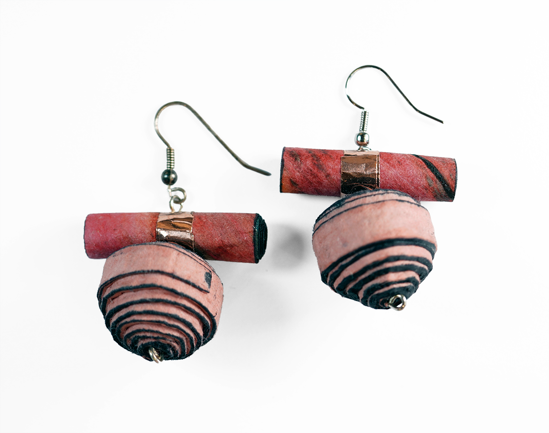Handmade Paper Earrings, Ball - Liberty Paper