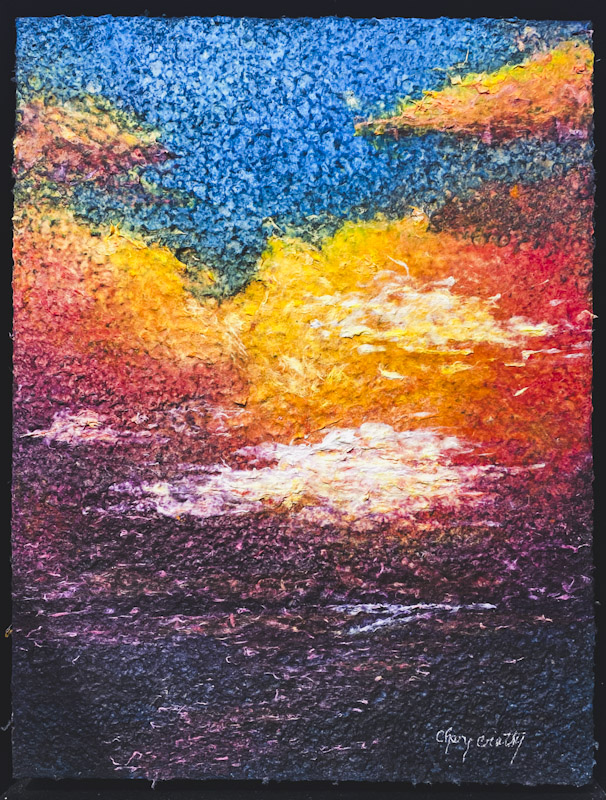 "Big Sky Little Skyline" Pulp Painting - Chery Cratty