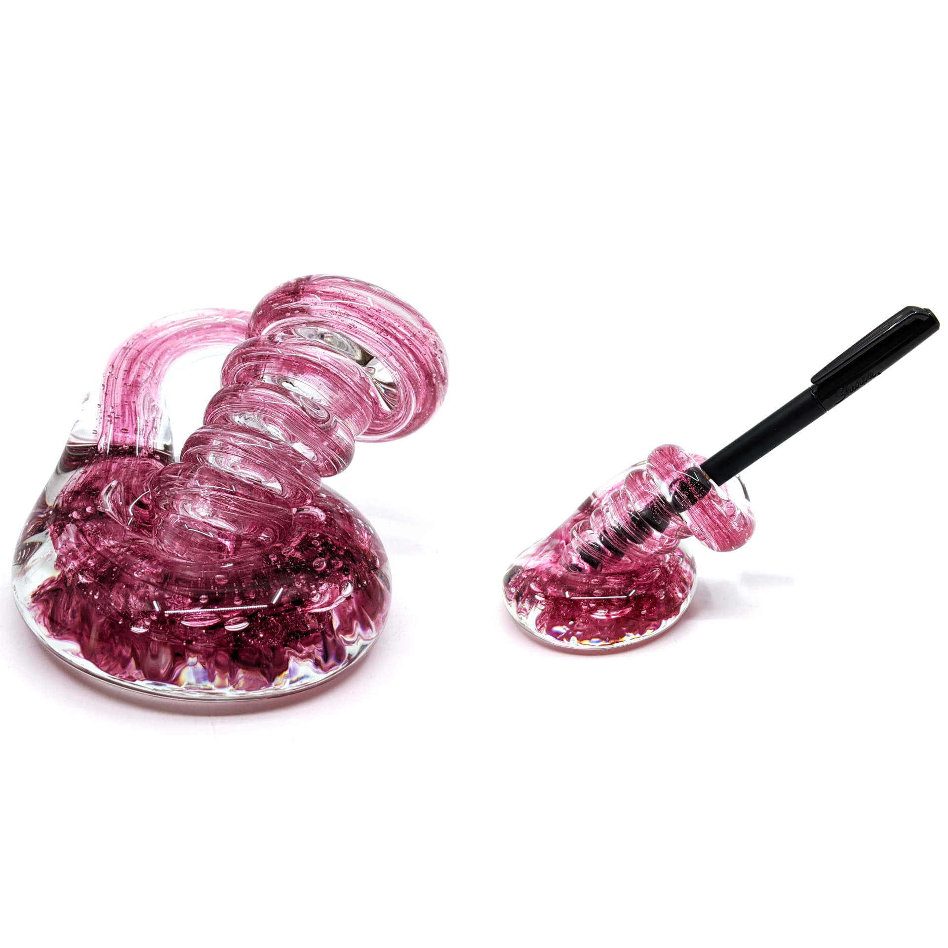 Leckie Gassman - Pink Glass Pen Holder