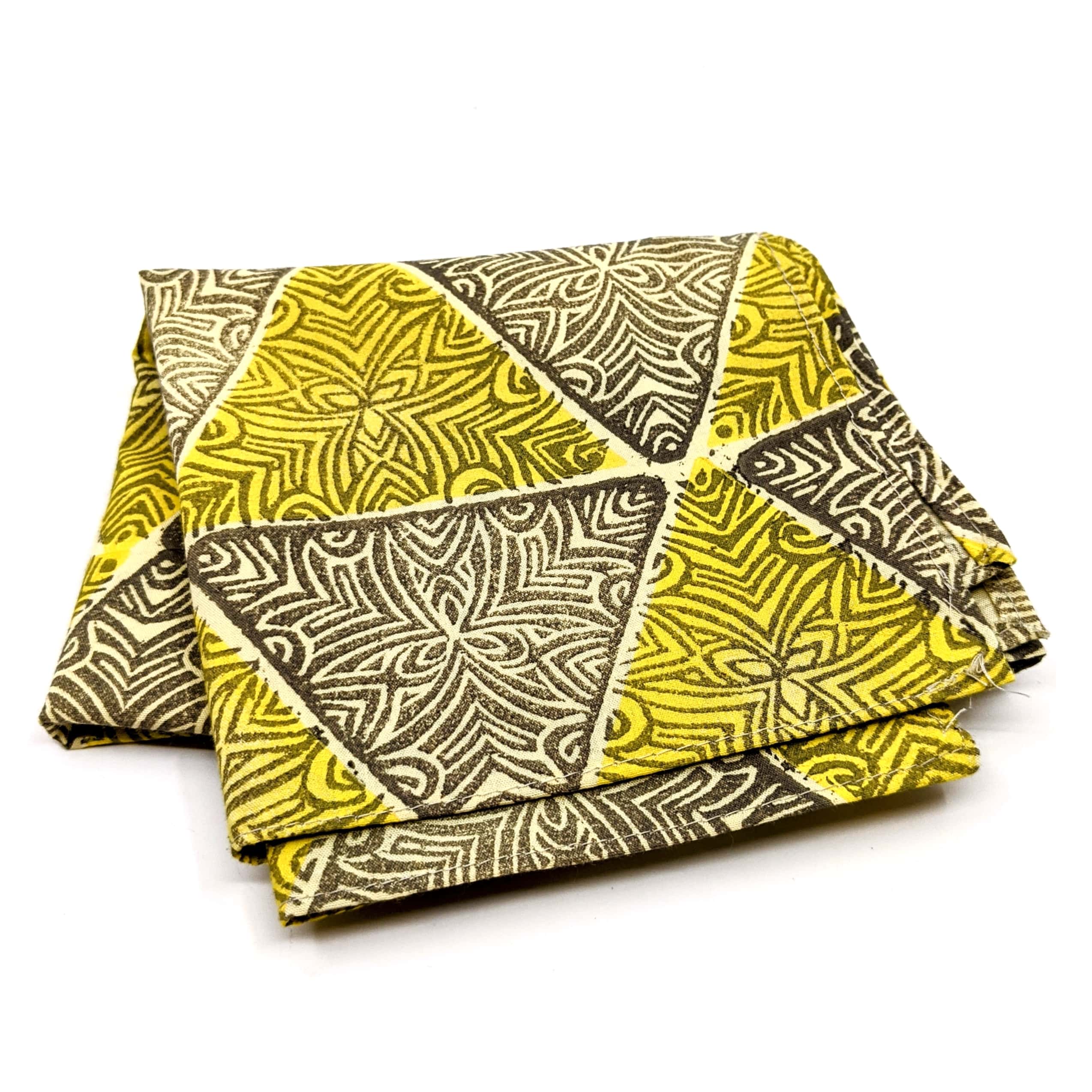 Christa Schoenbrodt - Block Printed Bandana - Yellow & Green