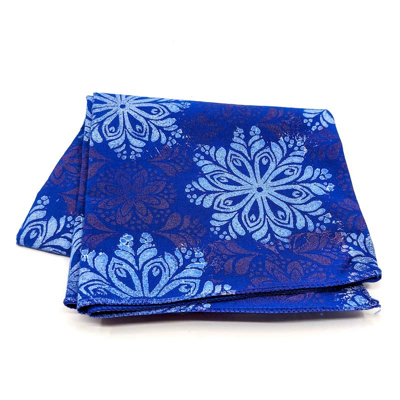 Christa Schoenbrodt - Block Printed Bandana - Blue & White