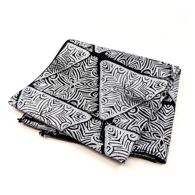 Christa Schoenbrodt - Block Printed Bandana - Black & White