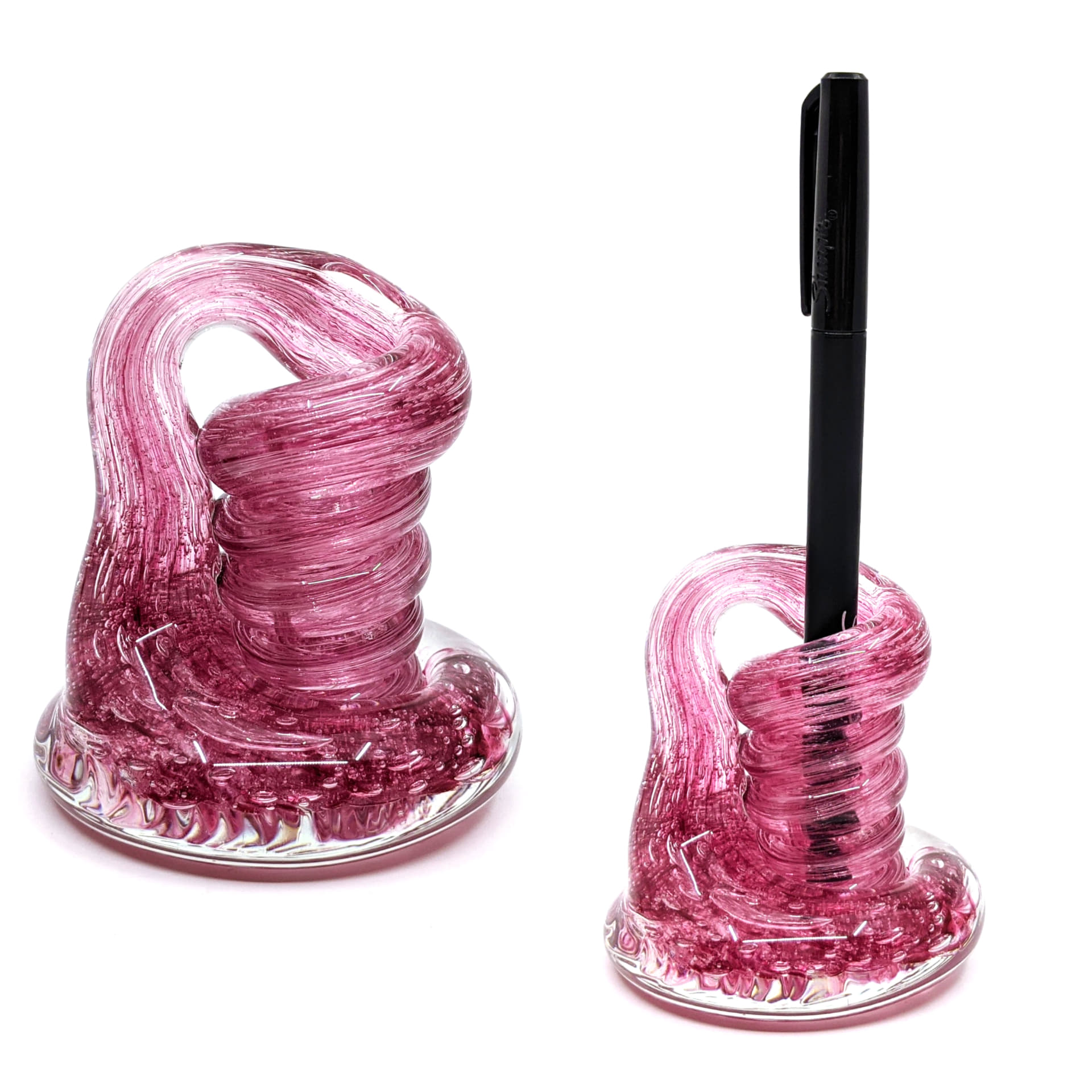 Leckie Gassman - Pink Glass Pen Holder