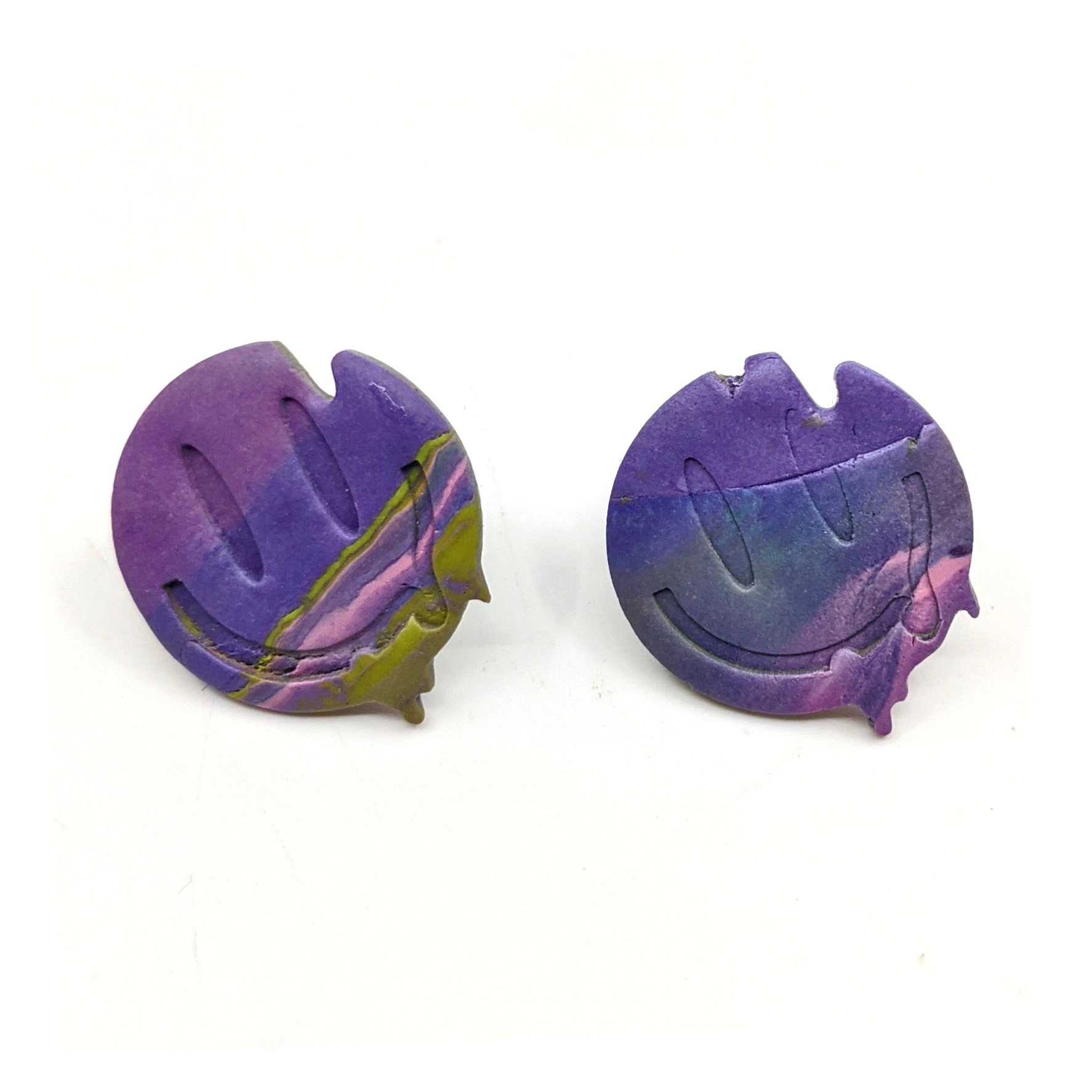 Dani Connolly - Purple Smiley Earrings