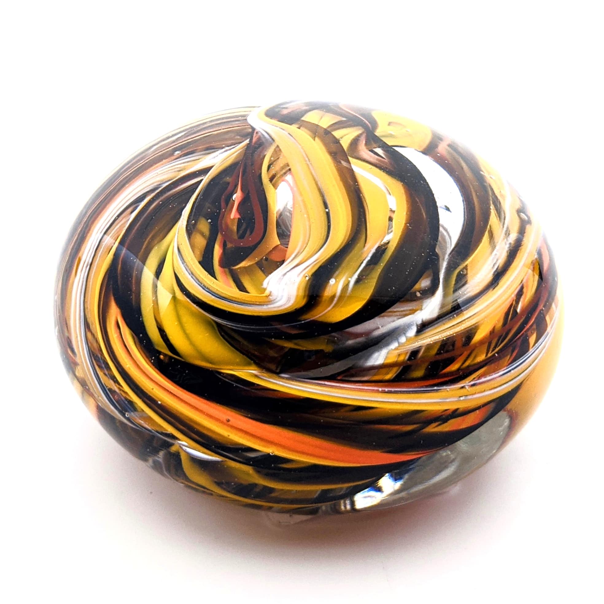 Leckie Gassman - Hand-blown Orange Paperweight